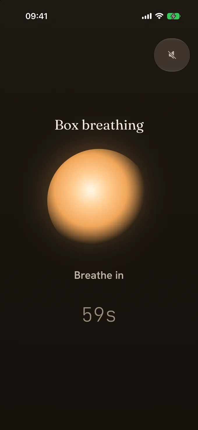 A better 60 seconds: a guided box-breathing reset.